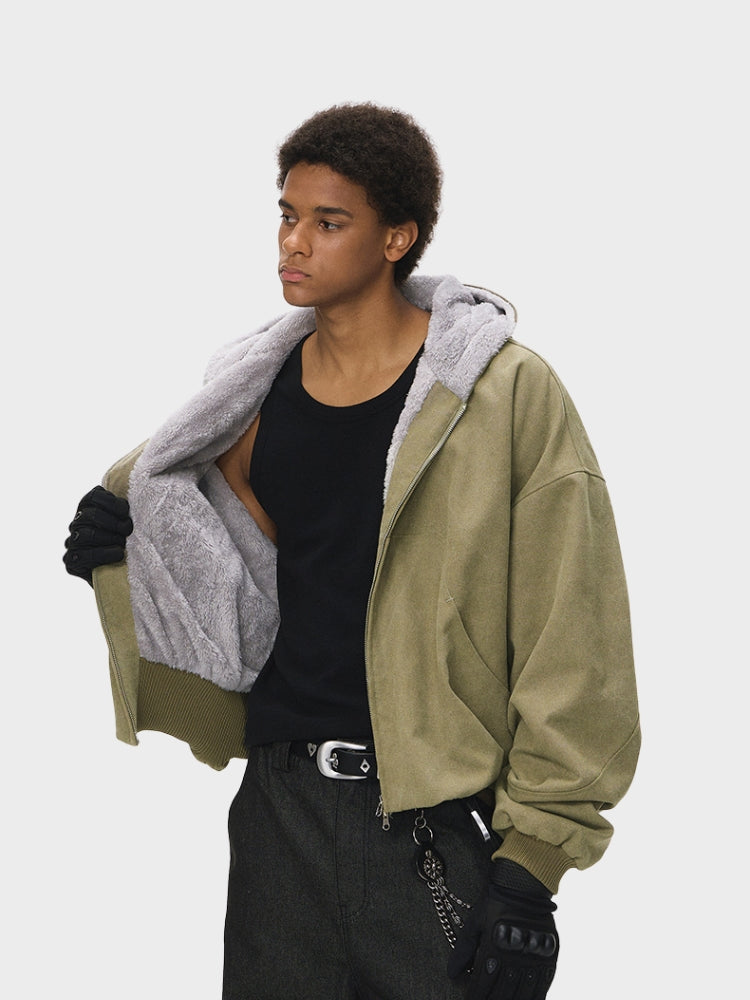 DCRB Boxy Teddy Fleece Zipper with Hoodie