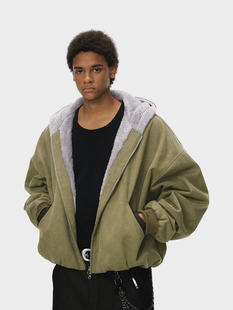 DCRB Boxy Teddy Fleece Zipper with Hoodie