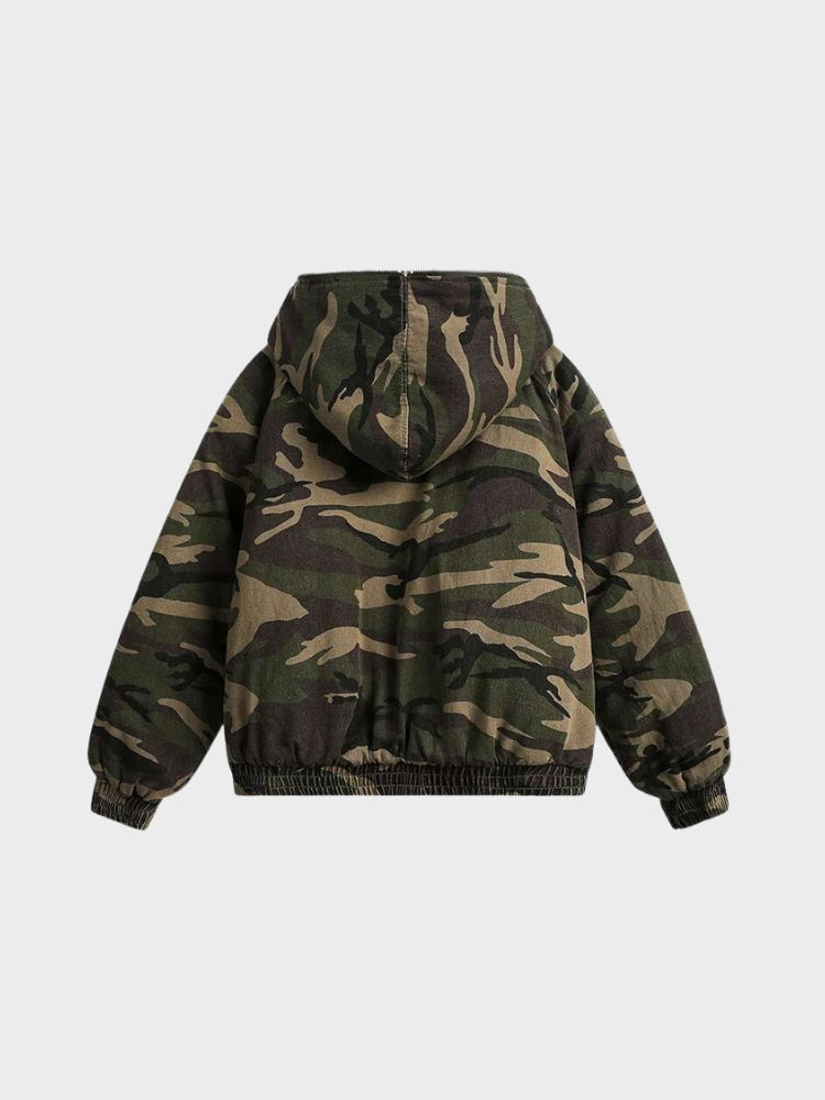 DCRB Camo Zipper with Fur Hoodie