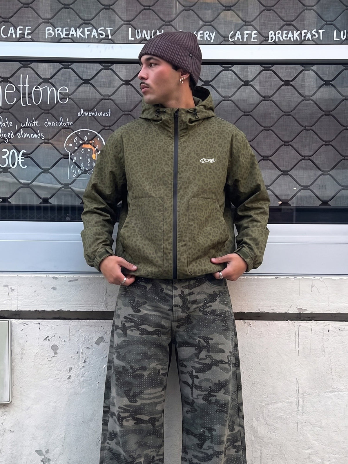 DCRB Blue Water Reactive Cheetah Rain Jacket