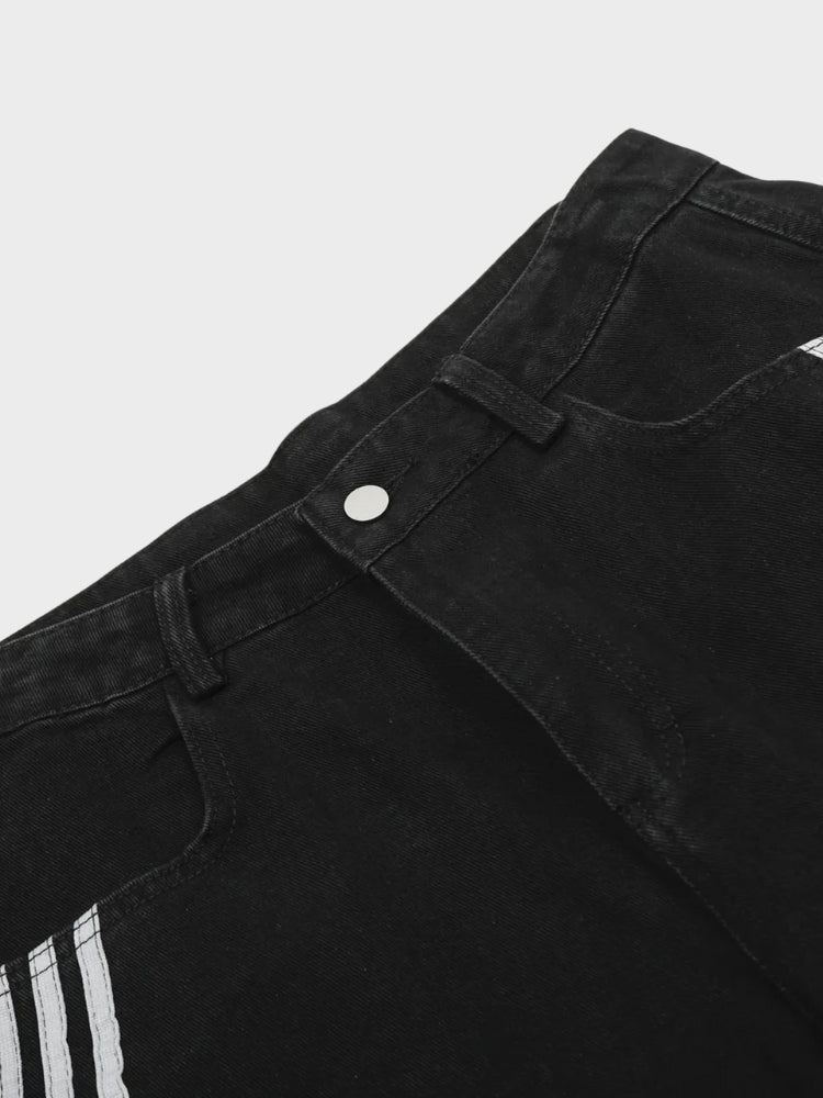 DCRB Striped Barrel Denim Jeans