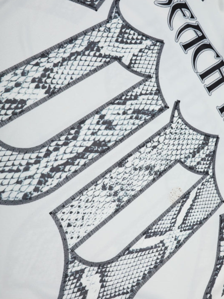 DCRB Snake Print Baseball Tee