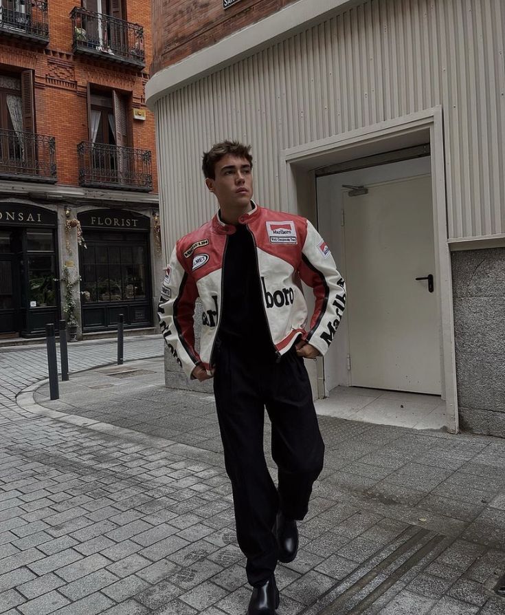 Vintage Leather Marlboro Racing Jacket