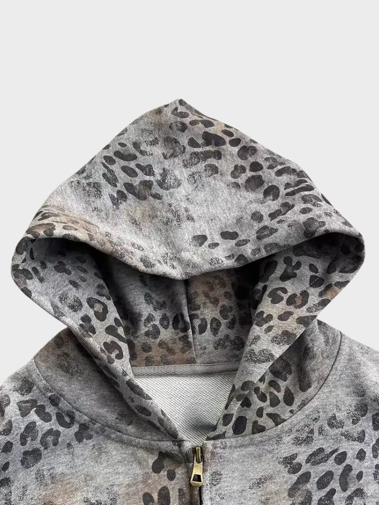 DCRB Leopard Vintage 400 GSM Washed Hoodie