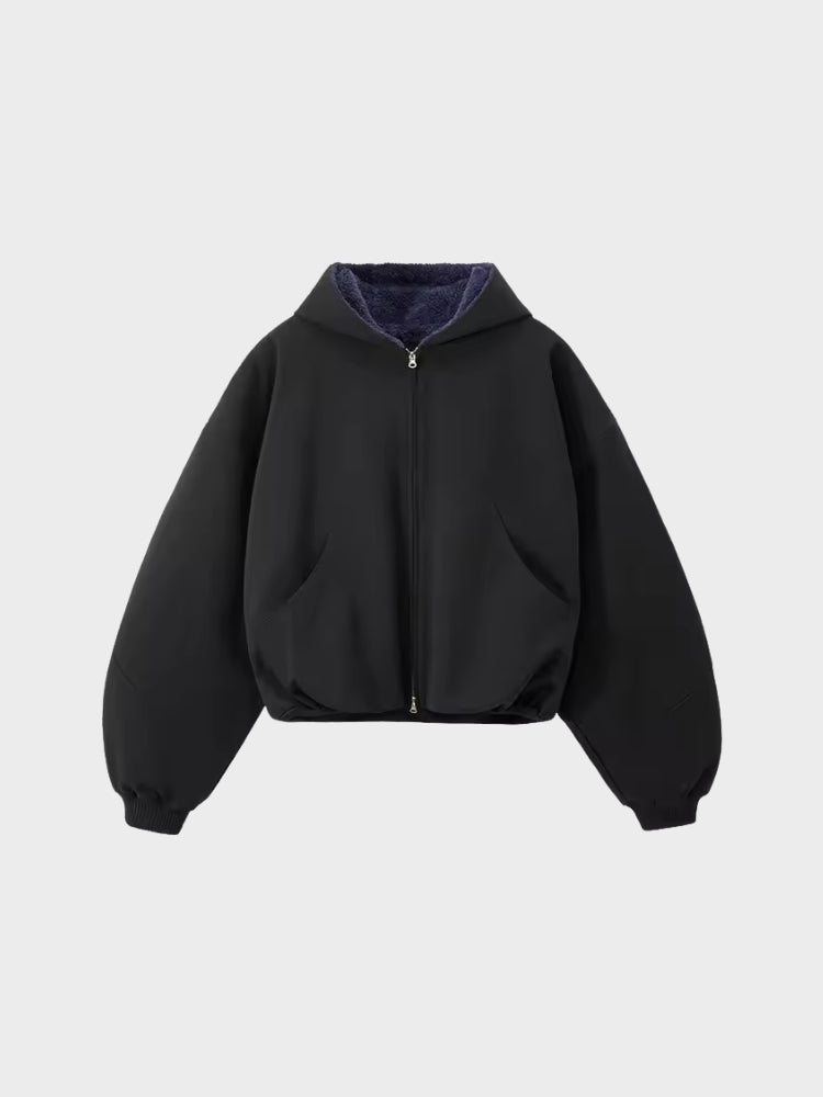 DCRB Boxy Teddy Fleece Zipper with Hoodie