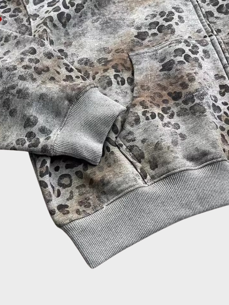 DCRB Leopard Vintage 400 GSM Washed Hoodie