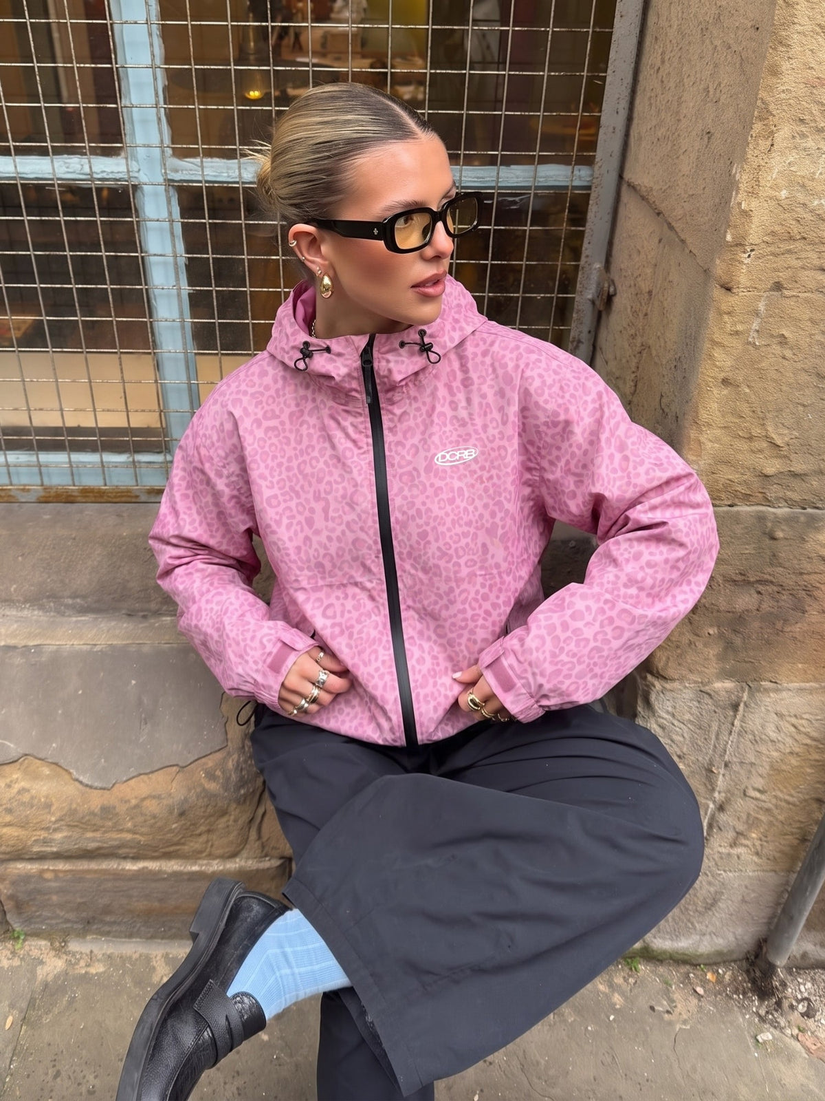 DCRB Blue Water Reactive Cheetah Rain Jacket