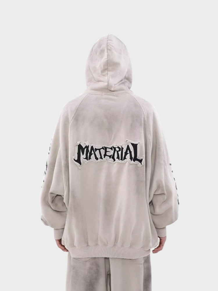 DCRB Distressed Material Zip-Up