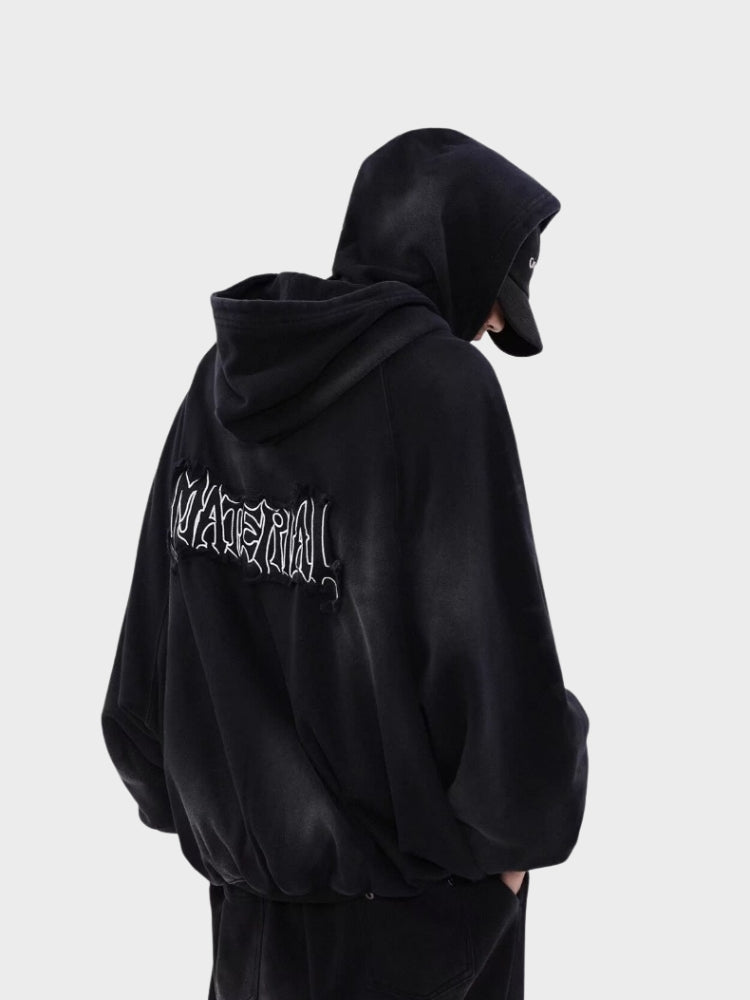 DCRB Distressed Material Zip-Up