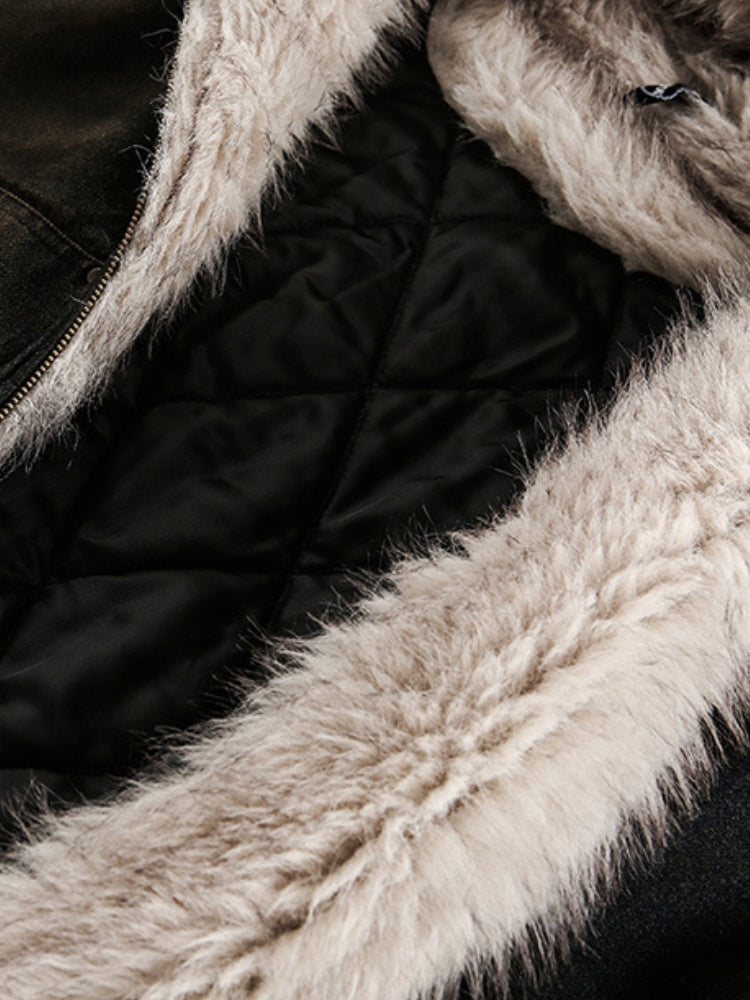 DCRB Washed Denim Fur Jacket