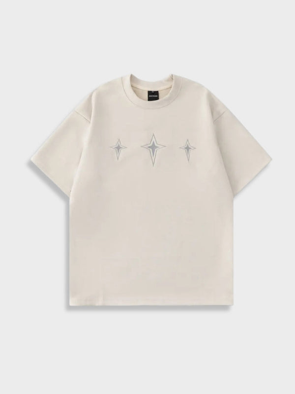 Suede Embroied Star Tee