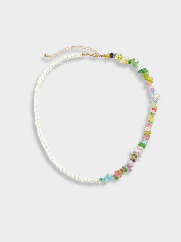 Asymmetrical Color Pearl Beach Necklace